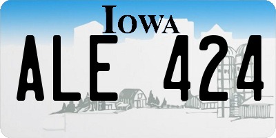 IA license plate ALE424