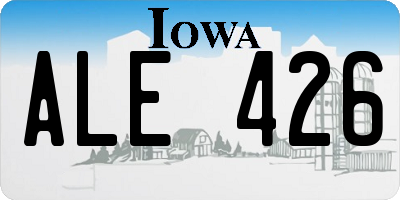 IA license plate ALE426