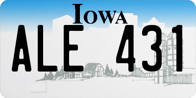 IA license plate ALE431