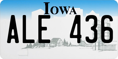 IA license plate ALE436