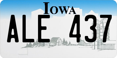 IA license plate ALE437