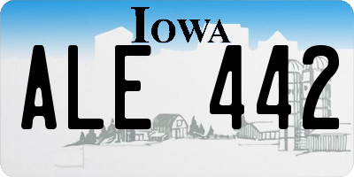 IA license plate ALE442