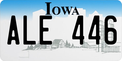 IA license plate ALE446