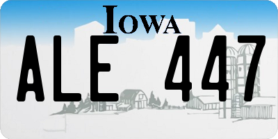 IA license plate ALE447