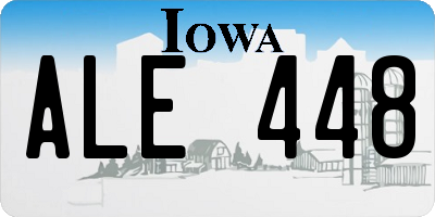 IA license plate ALE448