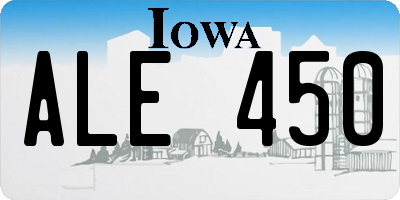 IA license plate ALE450