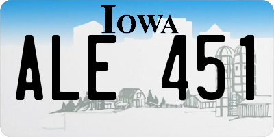 IA license plate ALE451