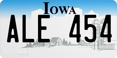IA license plate ALE454