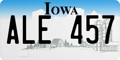 IA license plate ALE457