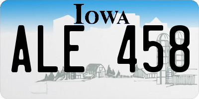 IA license plate ALE458