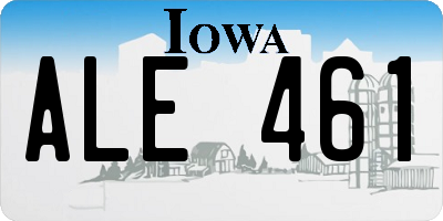 IA license plate ALE461