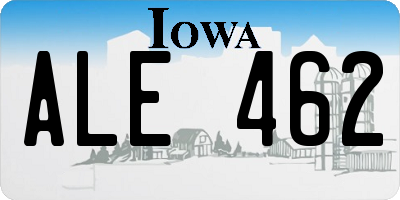 IA license plate ALE462
