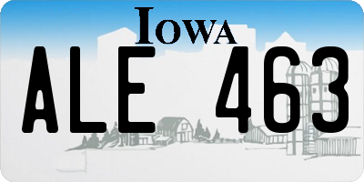 IA license plate ALE463