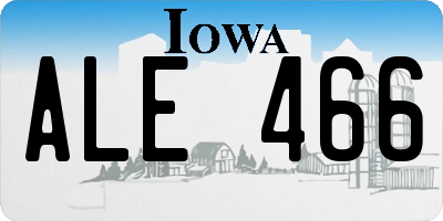 IA license plate ALE466