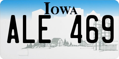 IA license plate ALE469