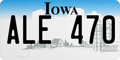 IA license plate ALE470