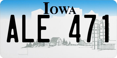 IA license plate ALE471