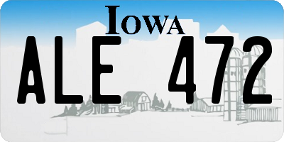 IA license plate ALE472