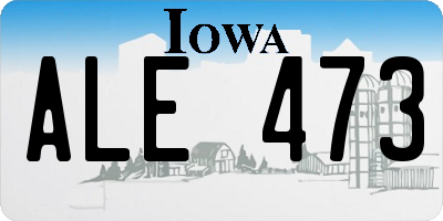 IA license plate ALE473