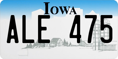 IA license plate ALE475