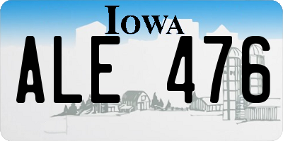 IA license plate ALE476