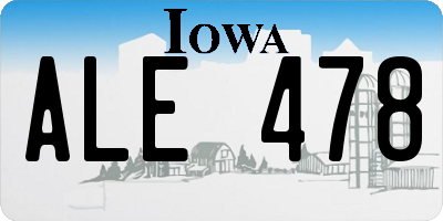 IA license plate ALE478