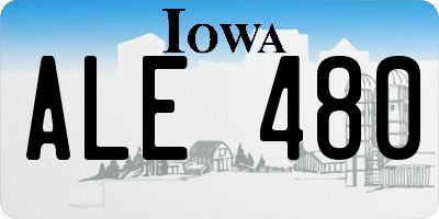 IA license plate ALE480