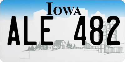 IA license plate ALE482
