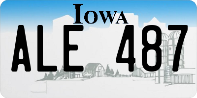 IA license plate ALE487