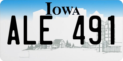 IA license plate ALE491