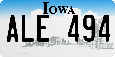 IA license plate ALE494