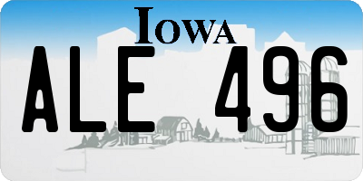 IA license plate ALE496