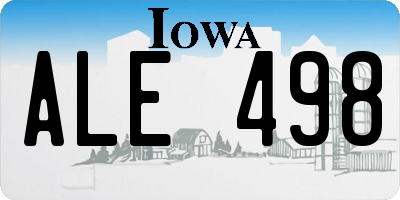 IA license plate ALE498