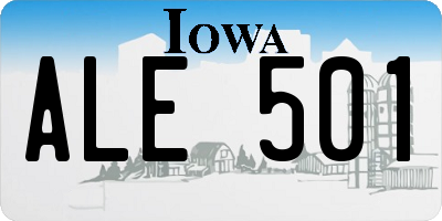 IA license plate ALE501