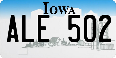 IA license plate ALE502