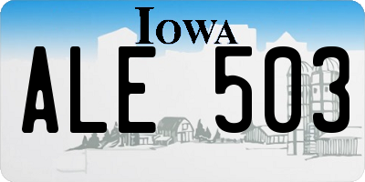IA license plate ALE503