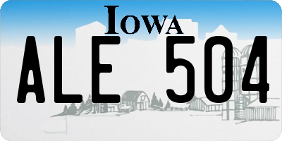 IA license plate ALE504