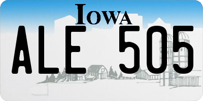 IA license plate ALE505