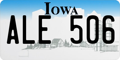 IA license plate ALE506