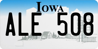IA license plate ALE508