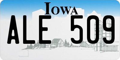 IA license plate ALE509