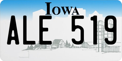 IA license plate ALE519