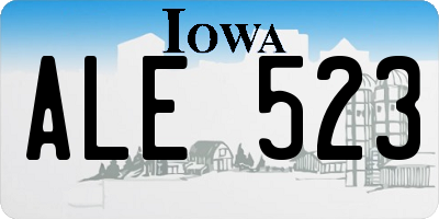 IA license plate ALE523