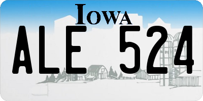 IA license plate ALE524