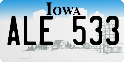 IA license plate ALE533