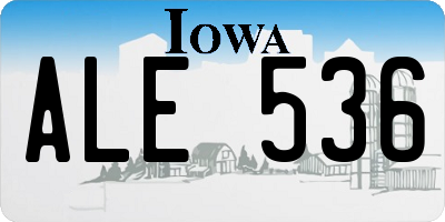 IA license plate ALE536