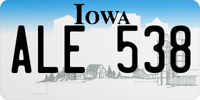 IA license plate ALE538