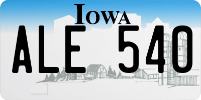 IA license plate ALE540
