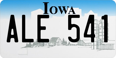IA license plate ALE541