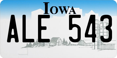IA license plate ALE543